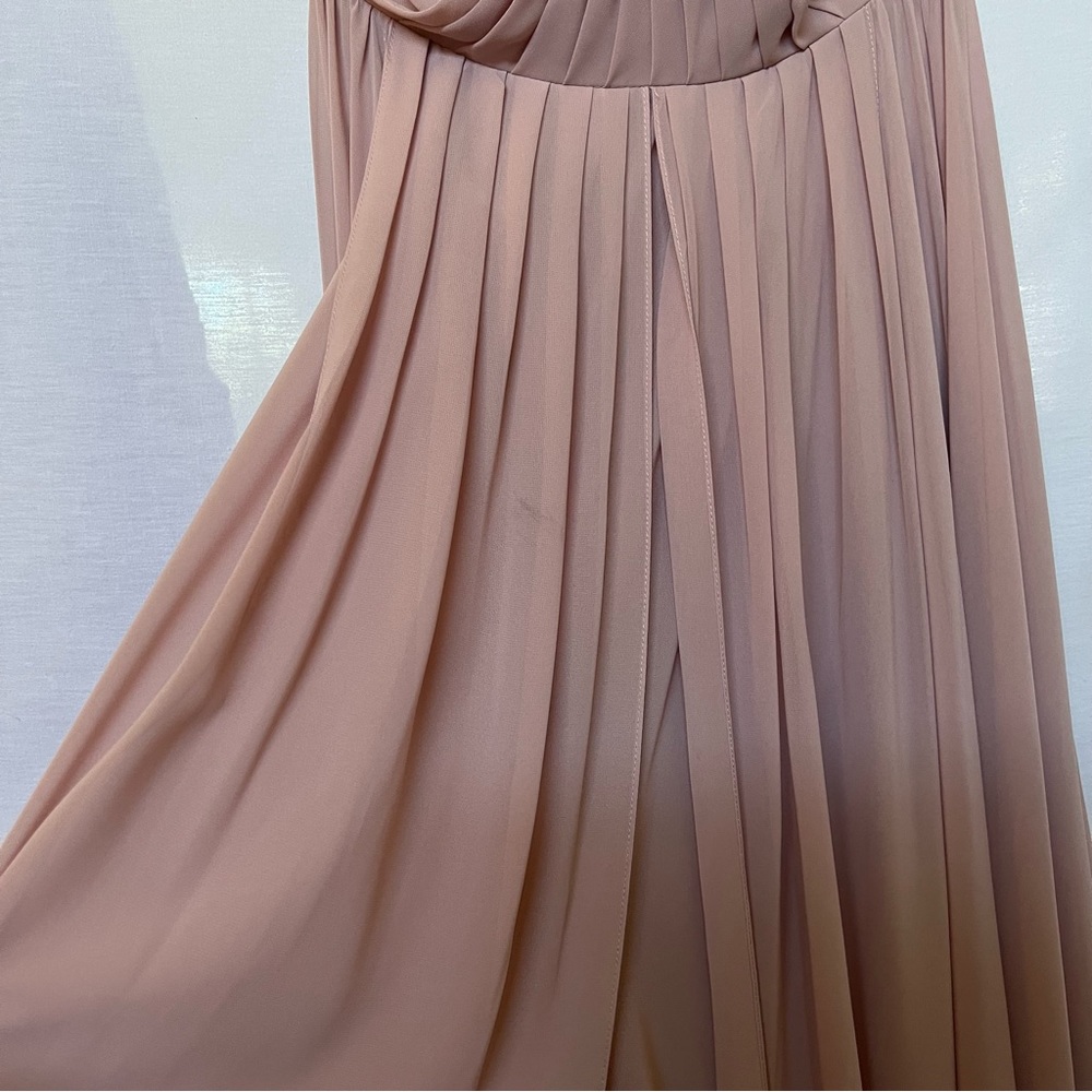 Jenny Yoo Pale Antique Pink Bridal Full Length Flowy Strapless Dress.  Size 8 - Picture 14 of 16